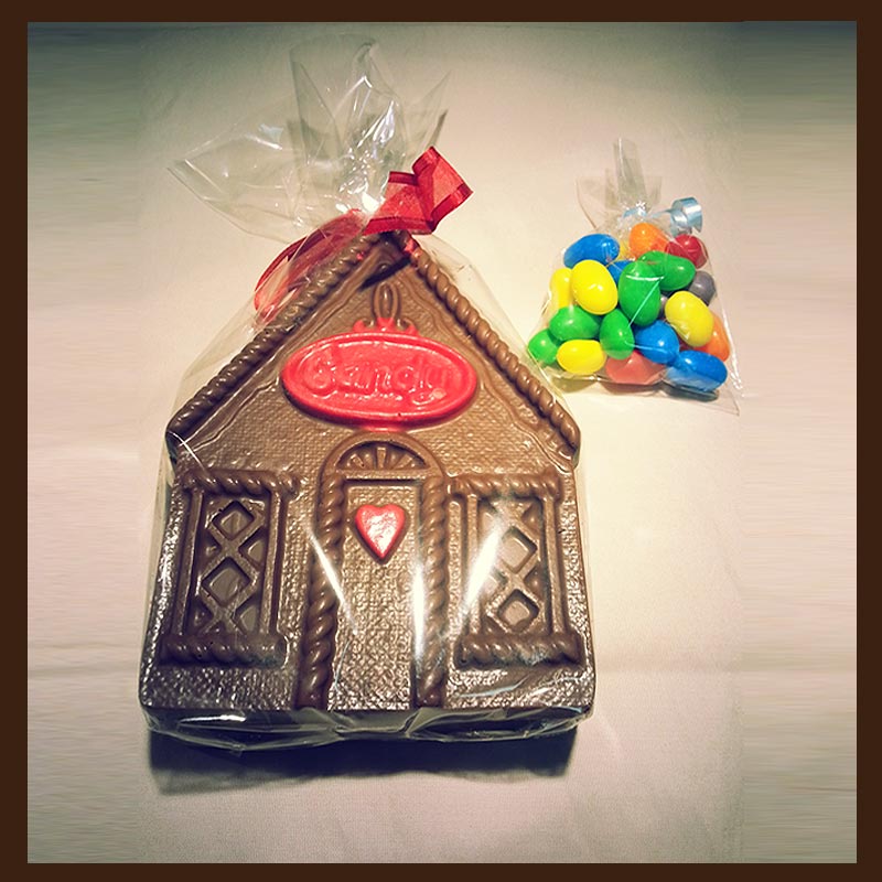 Chocolate Candy House Box with Jelly Beans Edible Promotions