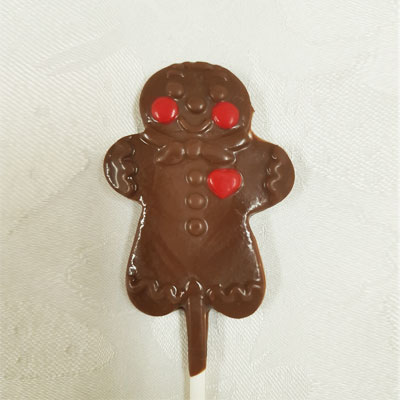 Gingerbread Man Chocolate Lolly