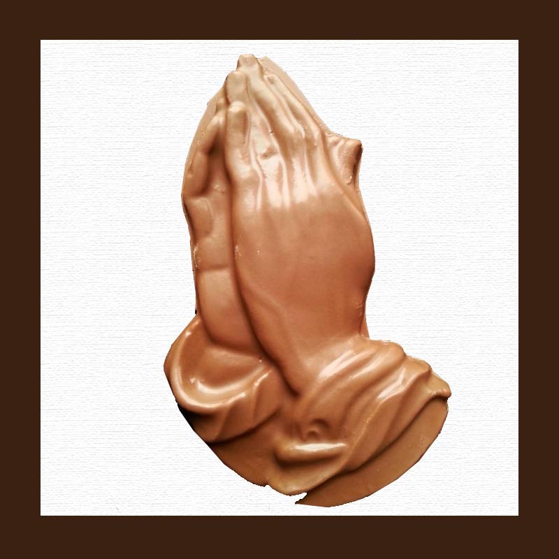Chocolate shaped like praying hands