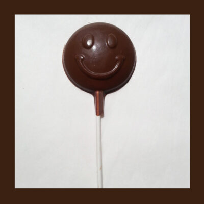 Smiley Face Shaped Chocolate Lollipop