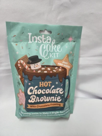 Christmas InstaCake Hot Chocolate Brownie with Chocolate Frosting