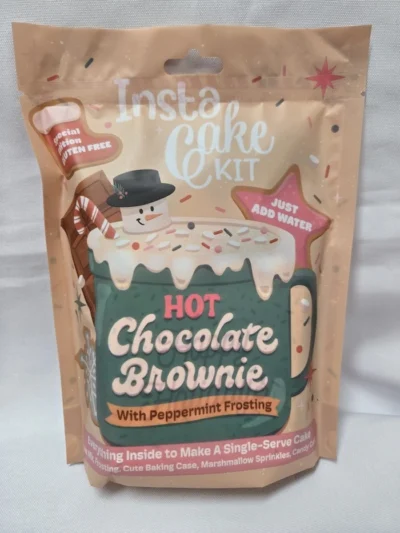 Christmas InstaCake Hot Chocolate Brownie with Peppermint Frosting